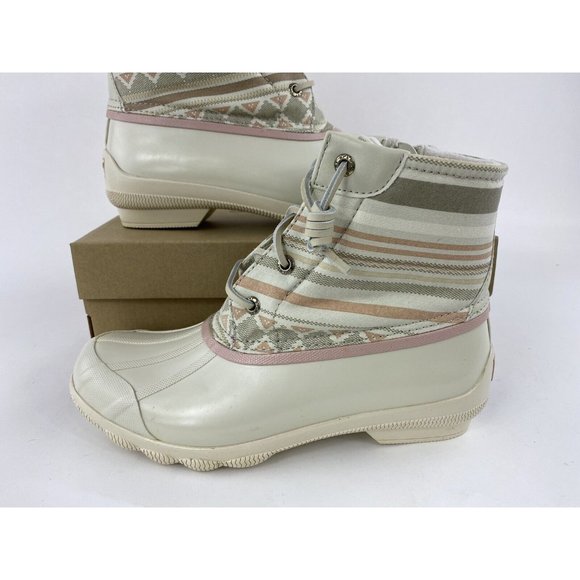 Sperry Top Sider Women's Duck Boots Tan Pink Pattern Syren Gulf Playa STS87057 - Picture 3 of 11